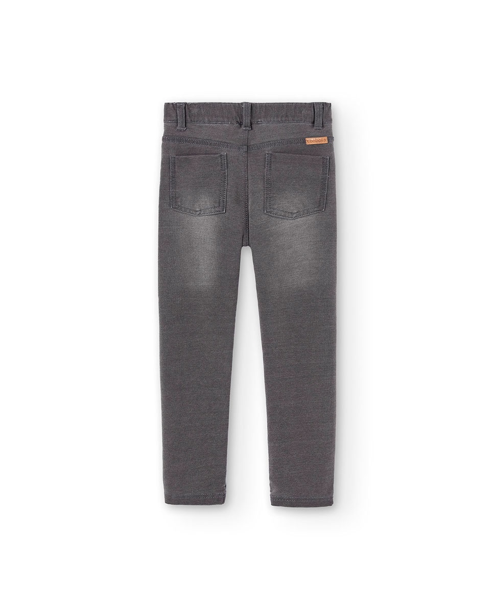 Jegging de niña con bolsillos traseros y trabillas en la cintura - Boboli - Gris Gris-2
