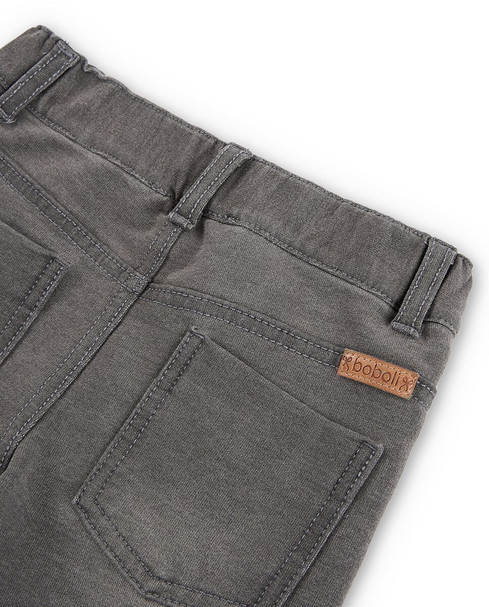 Jegging de niña con bolsillos traseros y trabillas en la cintura - Boboli - Gris Gris-4
