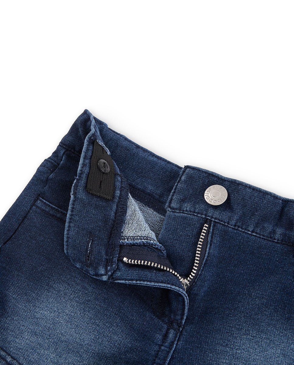 Short de niña denim con cierre de botón y cremallera - Boboli - Azul Azul-3