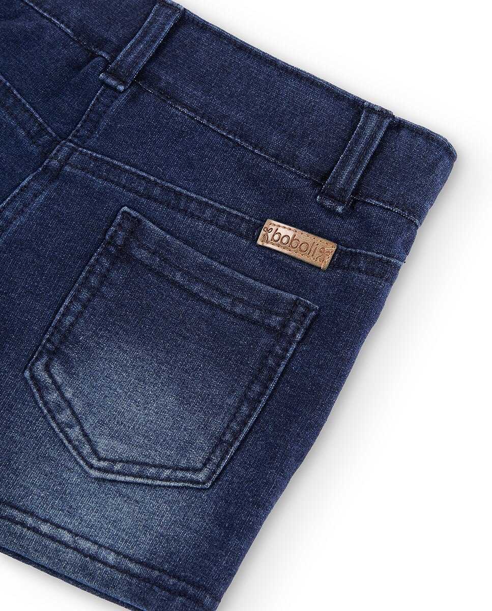 Short de niña denim con cierre de botón y cremallera - Boboli - Azul Azul-4