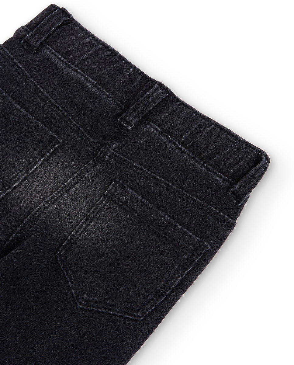 Jegging de bebé niña con bolsillos traseros y trabillas en la cintura - Boboli - Negro Negro-4