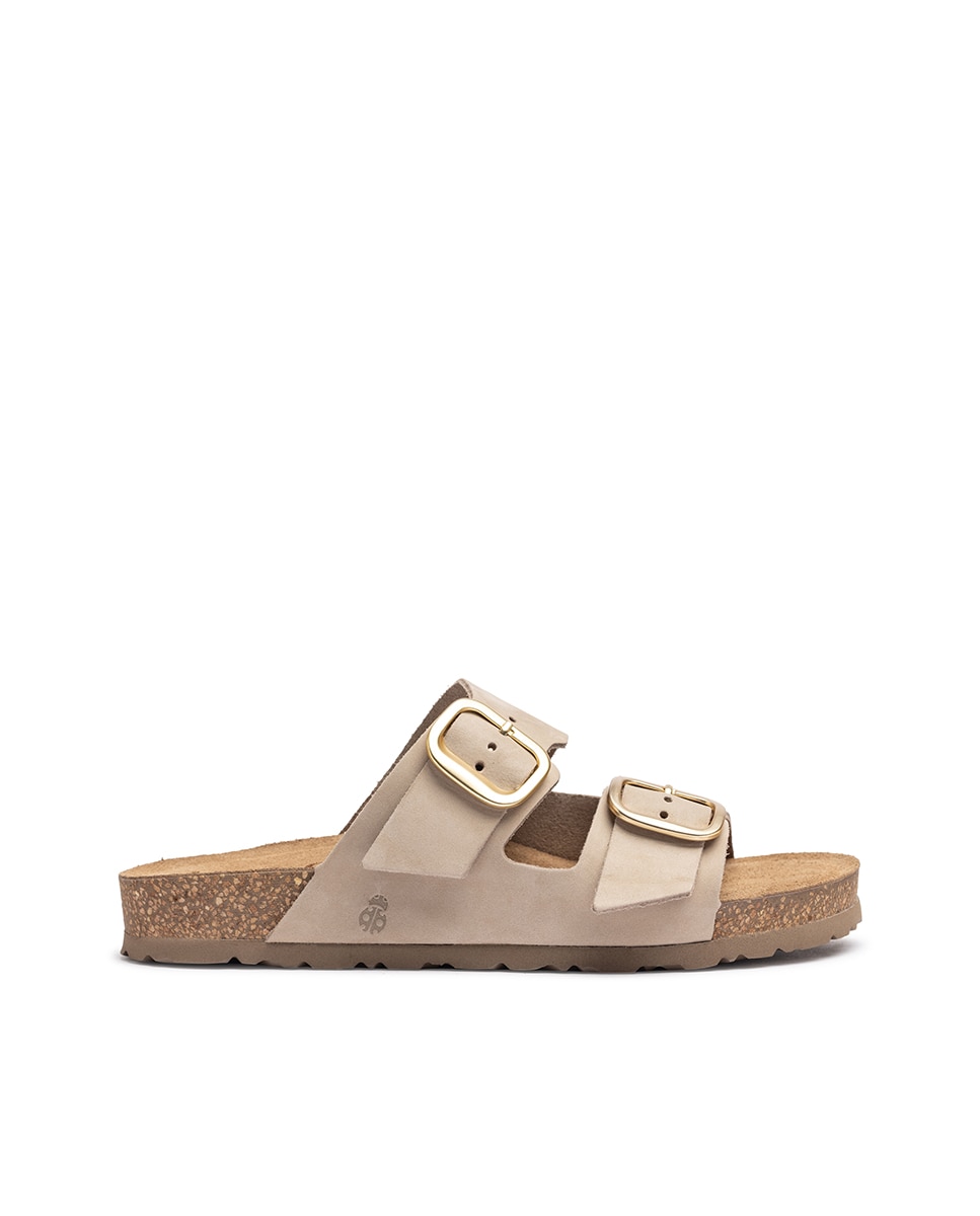 Sandalias planas de mujer de piel - Yokono - Beige Beige-1