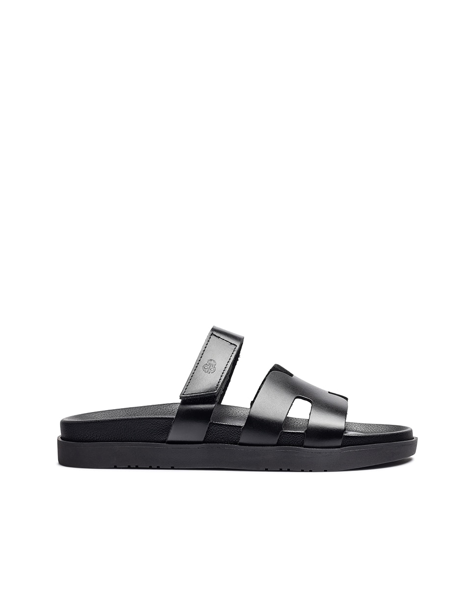 Sandalias planas de mujer de piel - Yokono - Negro Negro-1