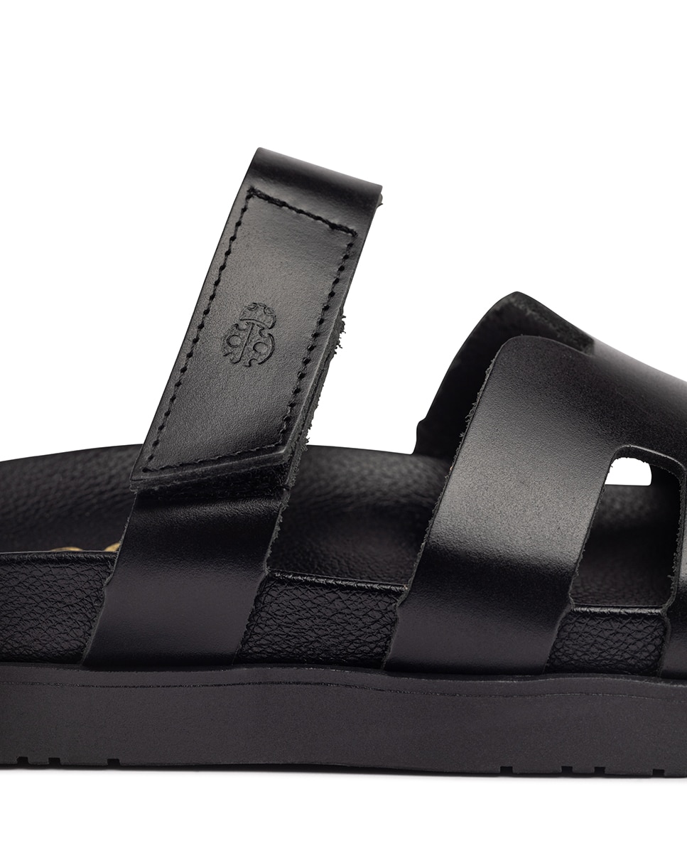 Sandalias planas de mujer de piel - Yokono - Negro Negro-2