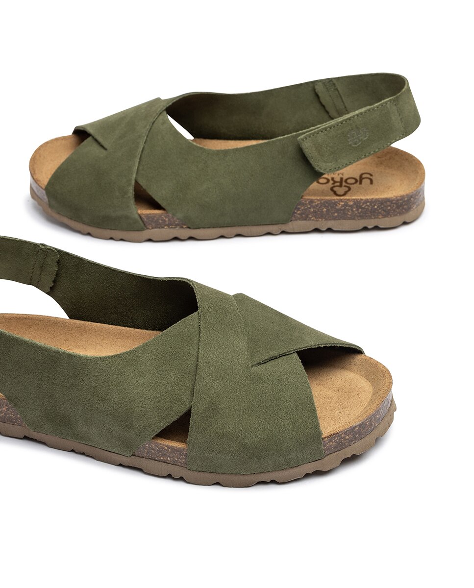 Sandalias planas de mujer de piel - Yokono - Verde claro Verde claro-6