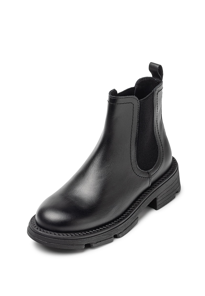 Botines planos de mujer de piel - Yokono - Negro Negro-3