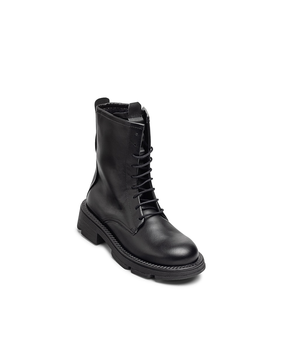 Botins Rasos de Pele Preto-3