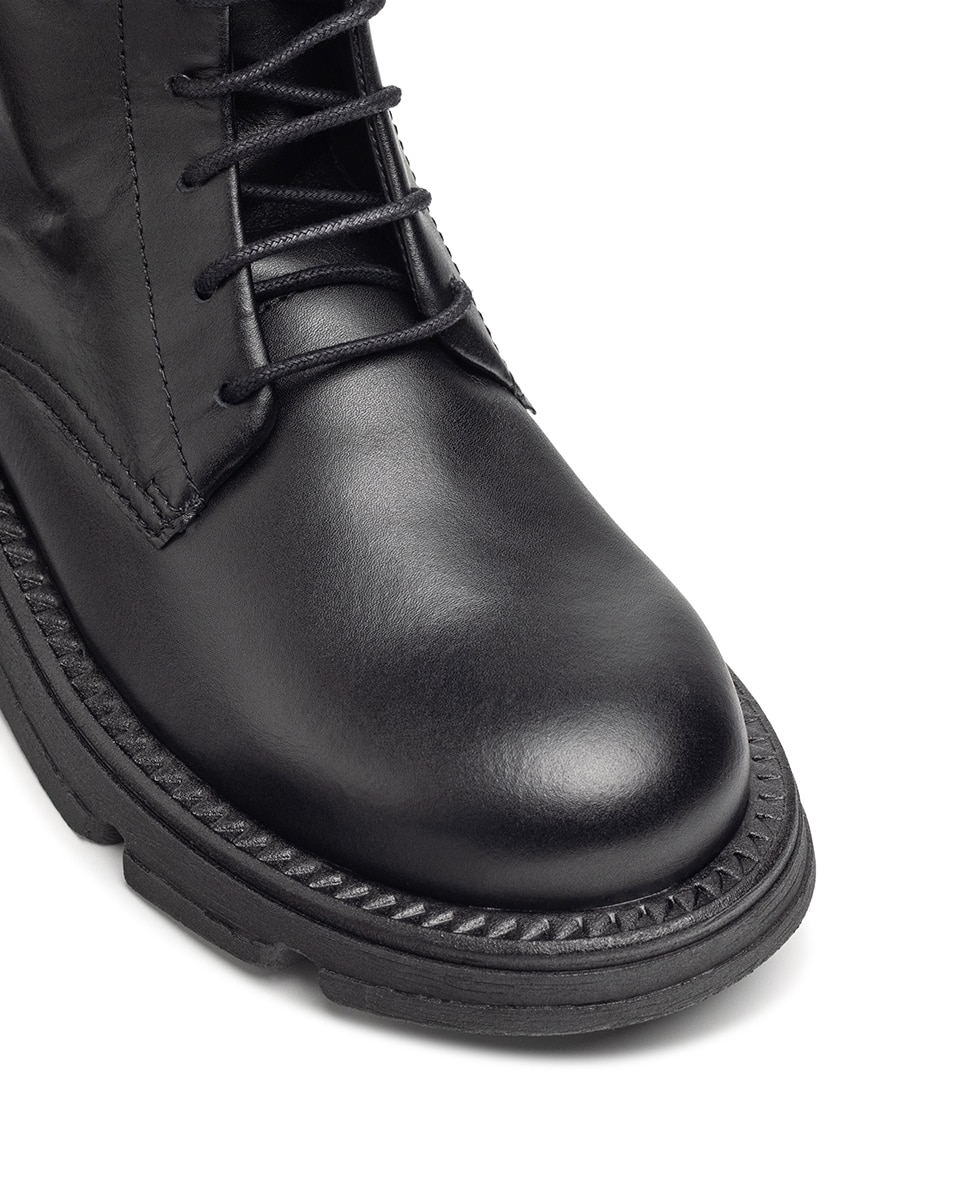 Botins Rasos de Pele Preto-4