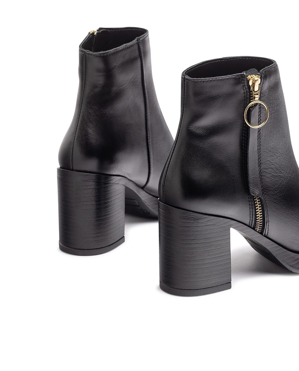 Botines de tacón de mujer de piel - Yokono - Negro Negro-2