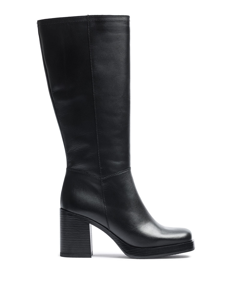 Imagen 0 de Botas de tacón de mujer de piel Negro
