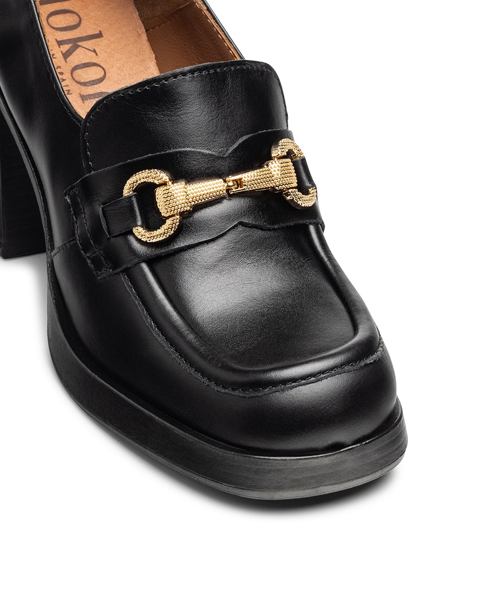 Zapatos de tacón de mujer de piel - Yokono - Negro Negro-4