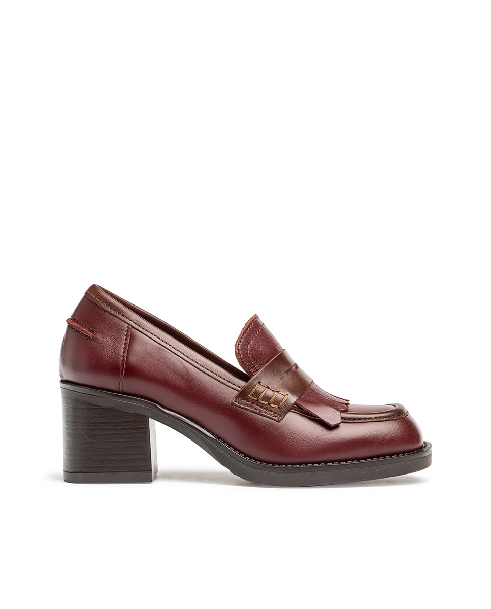 Zapatos de tacón de mujer de piel - Yokono - Burdeos Burdeos-1