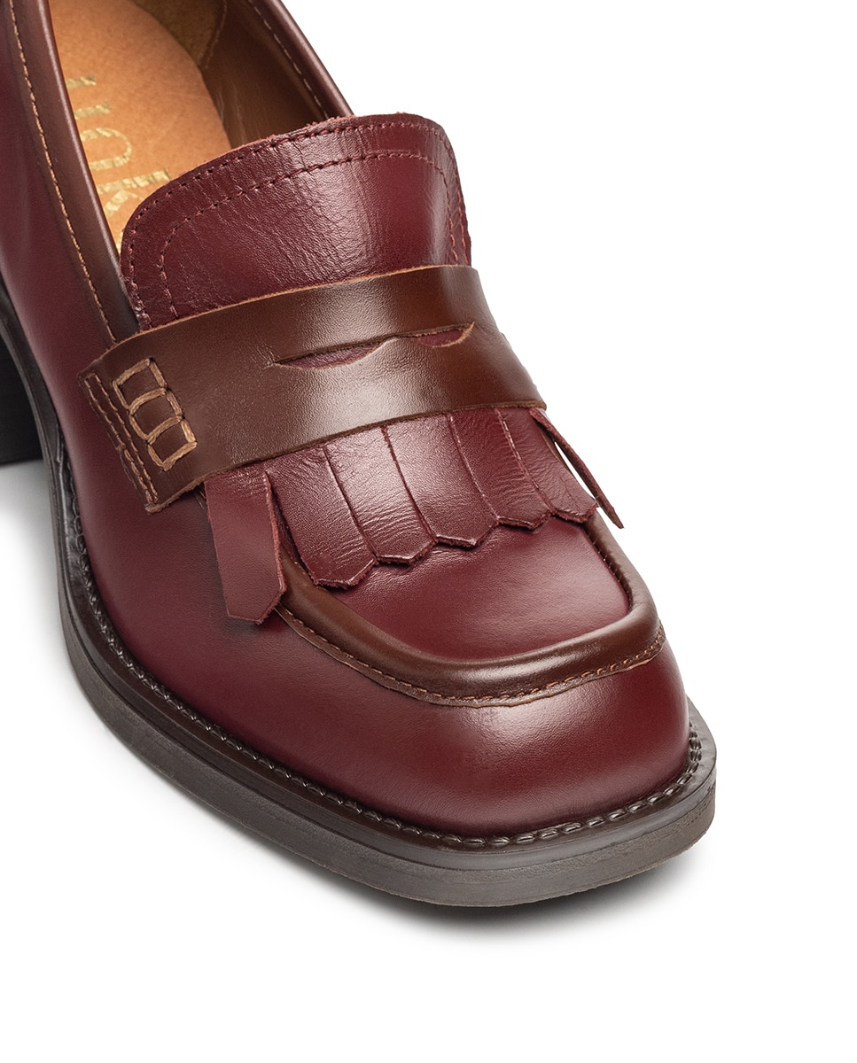 Zapatos de tacón de mujer de piel - Yokono - Burdeos Burdeos-4