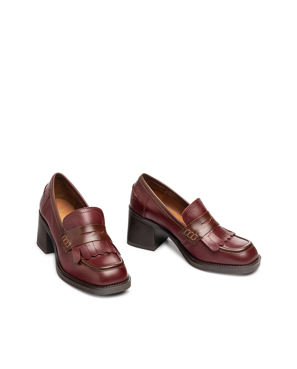 Zapatos de tacón de mujer de piel - Yokono - Burdeos Burdeos-5