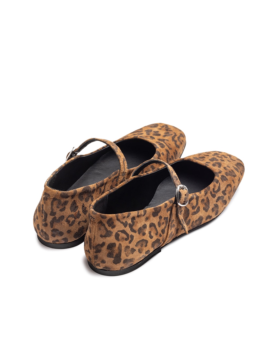 Sapatos Rasos de Pele Estampado-2
