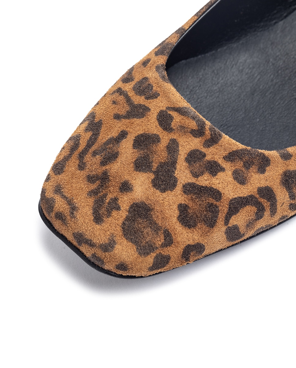 Sapatos Rasos de Pele Estampado-4
