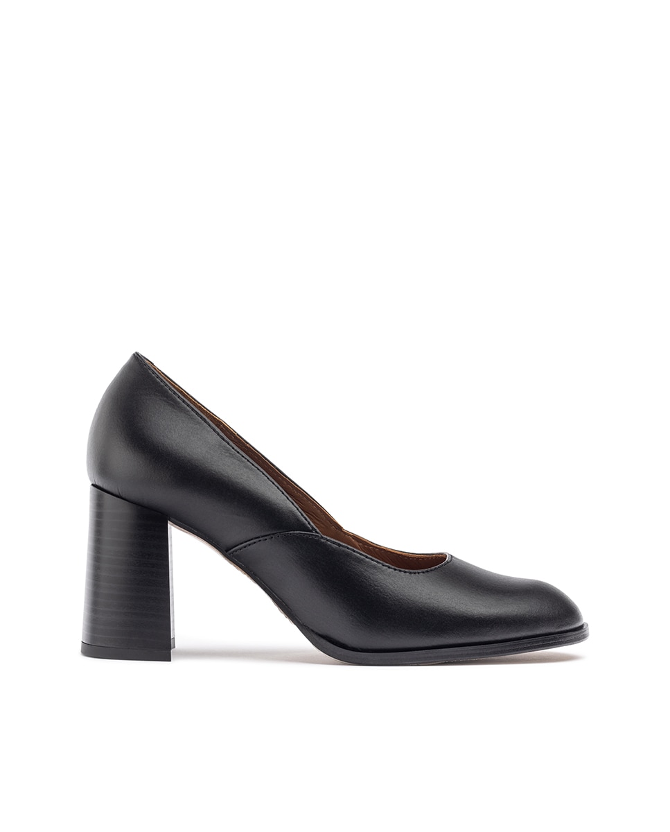 Zapatos de tacón de mujer de piel - Yokono - Marrón Negro-1