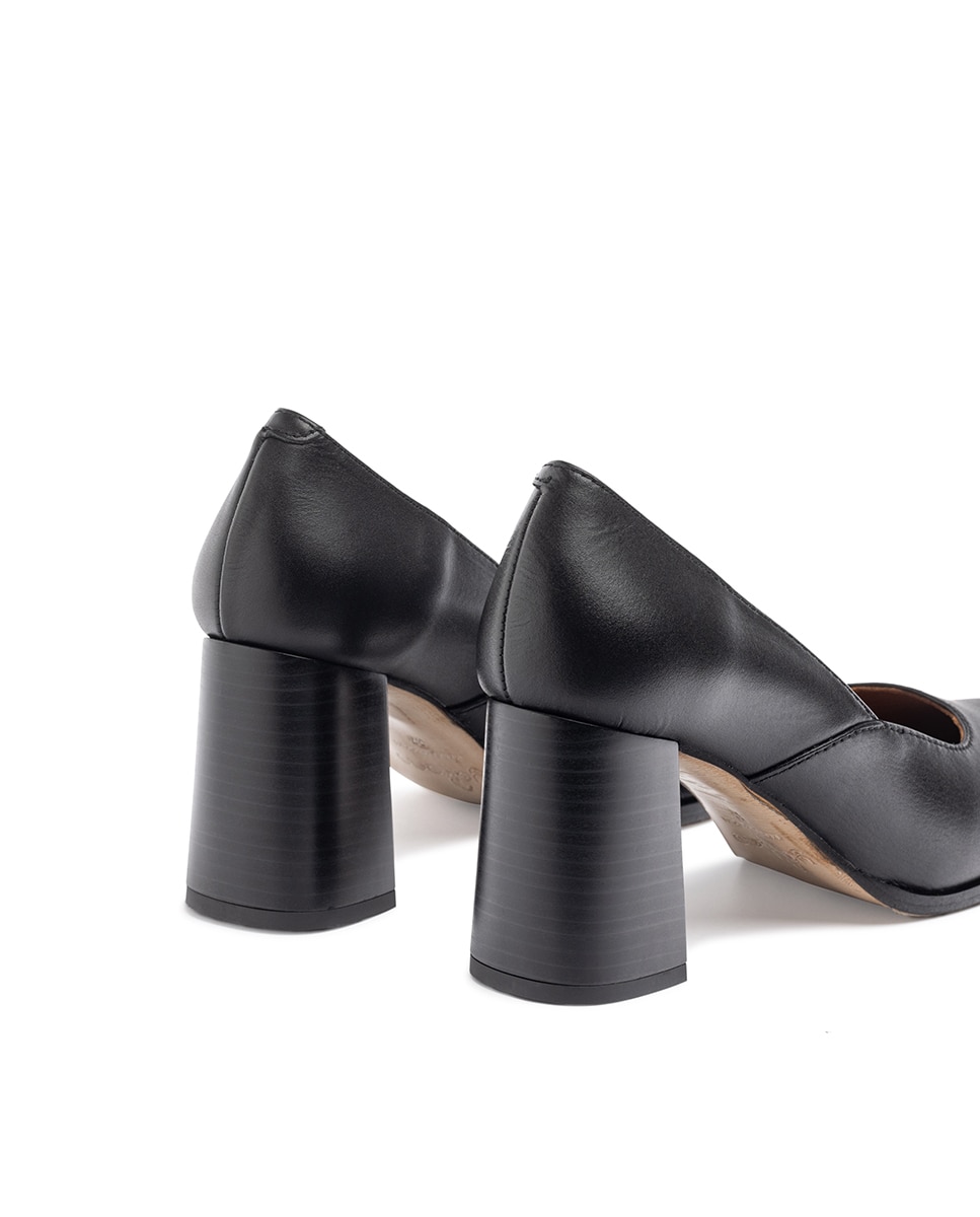 Zapatos de tacón de mujer de piel - Yokono - Marrón Negro-3