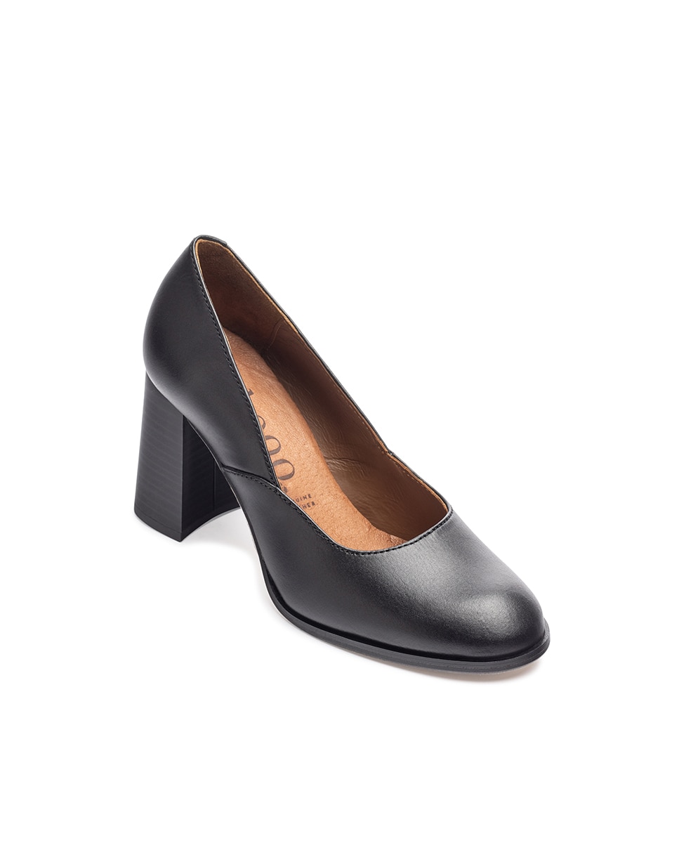Zapatos de tacón de mujer de piel - Yokono - Marrón Negro-2