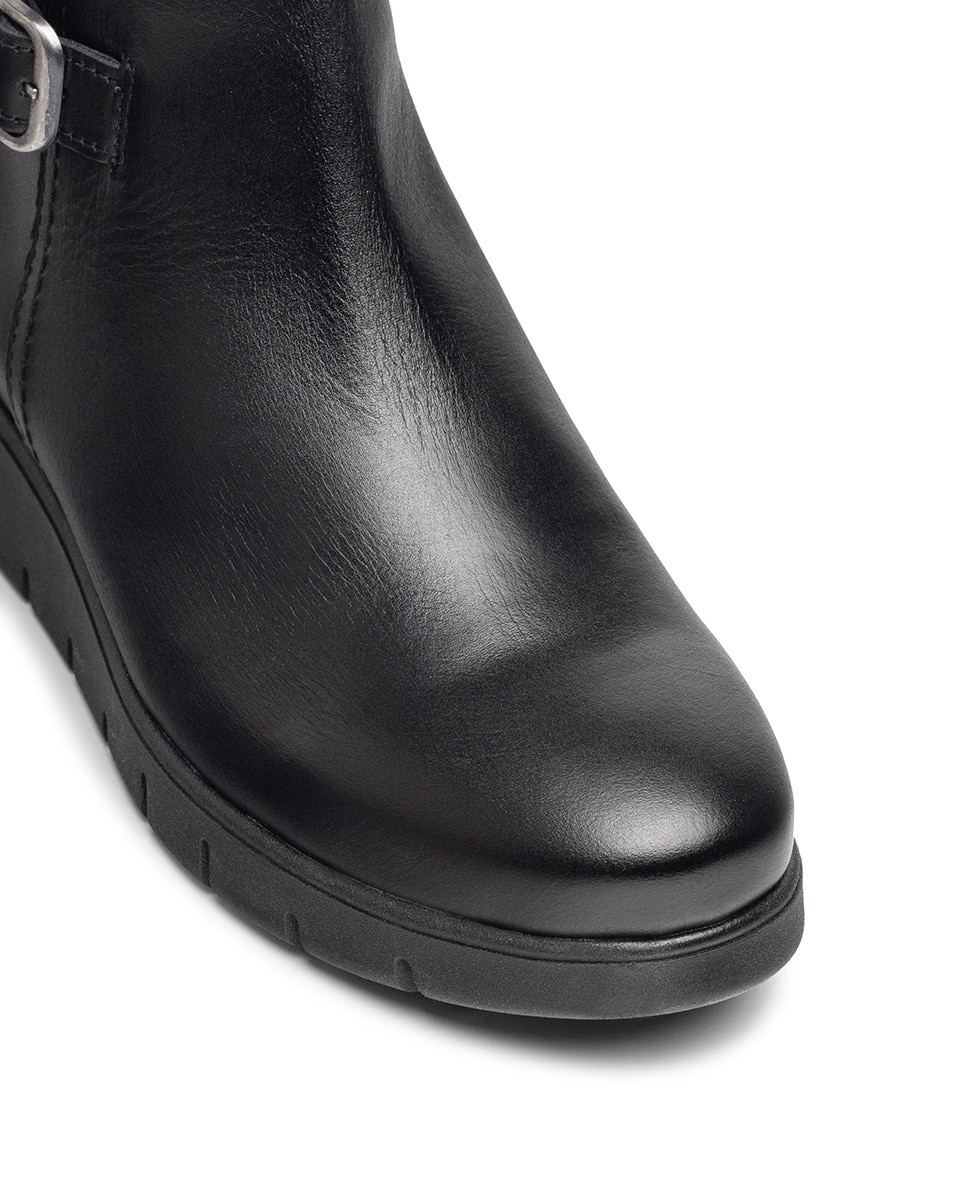 Botines planos de mujer de piel - Yokono - Negro Negro-4