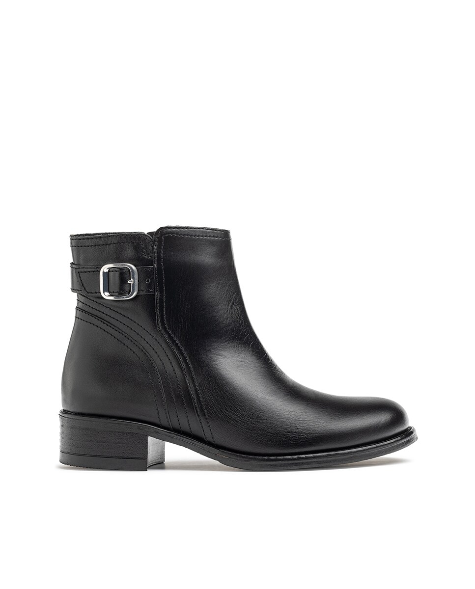 Botines Bajos Botin Piel Negro Plano Botines Planos De Mujer De