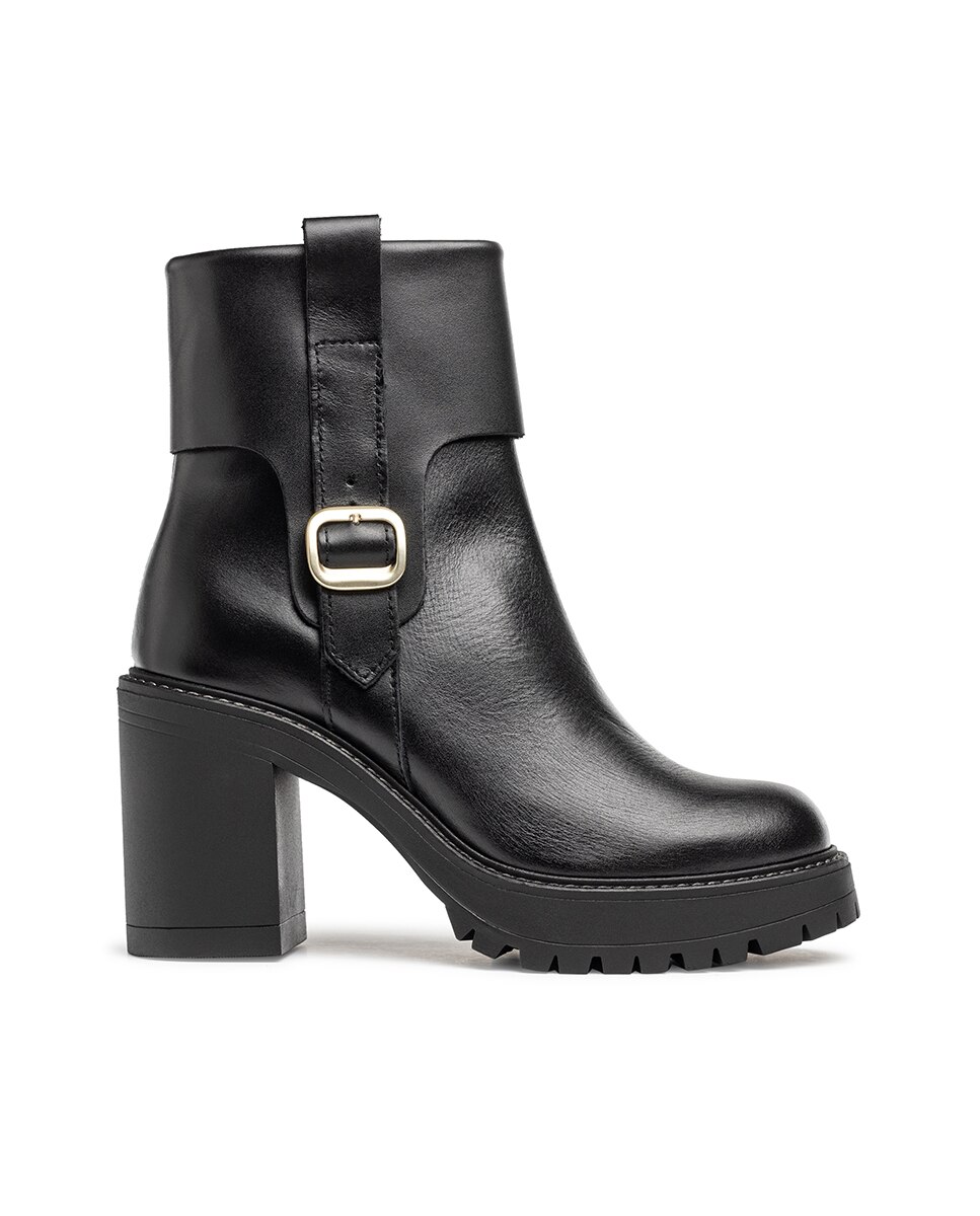 Imagen 0 de Botines de tacón de mujer de piel Marrón oscuro