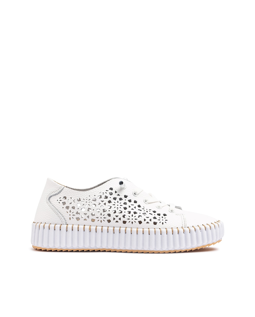 Sapatos de Cordões em Pele Dourado-1