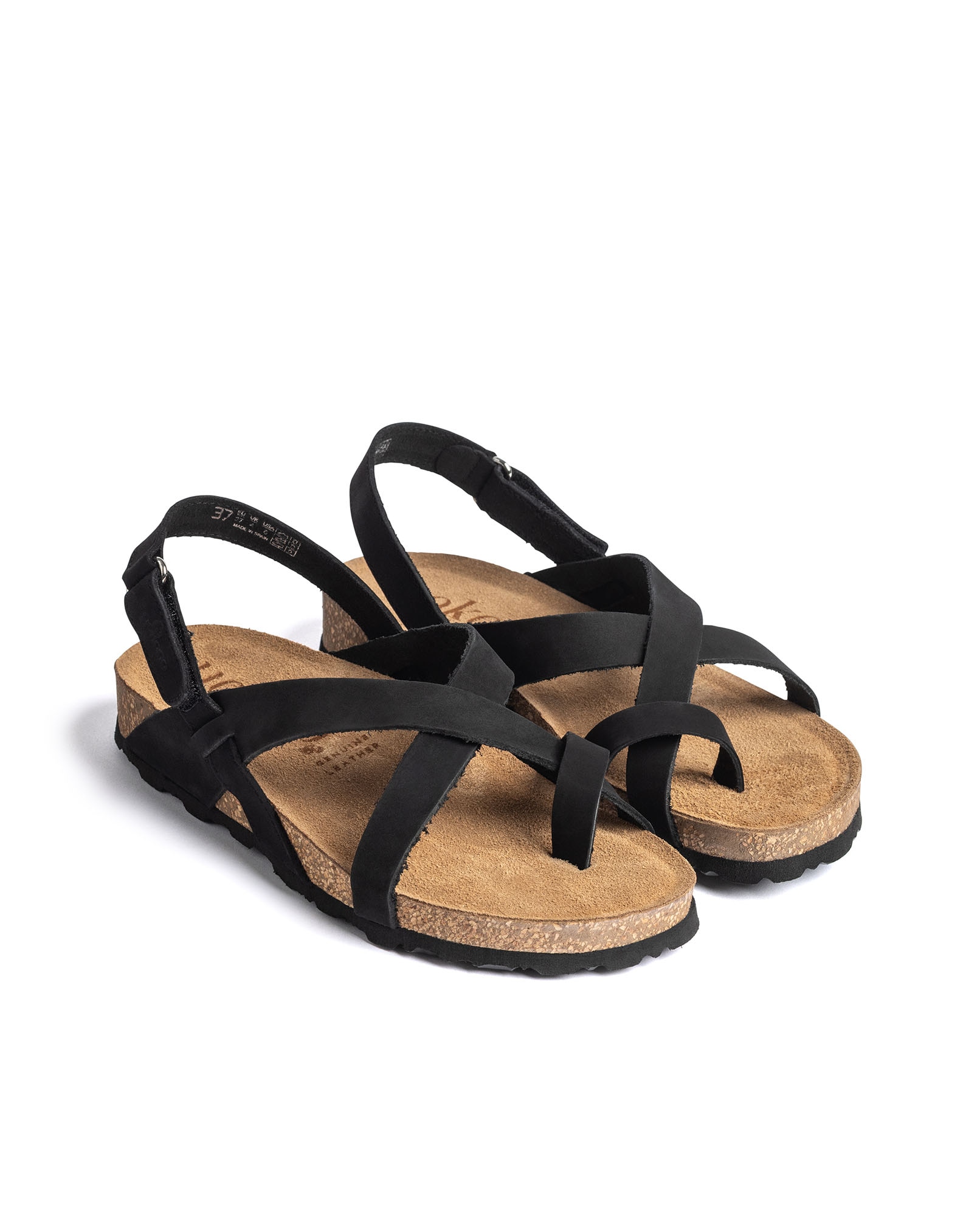Sandalias planas de mujer de piel - Yokono - Negro Negro-2