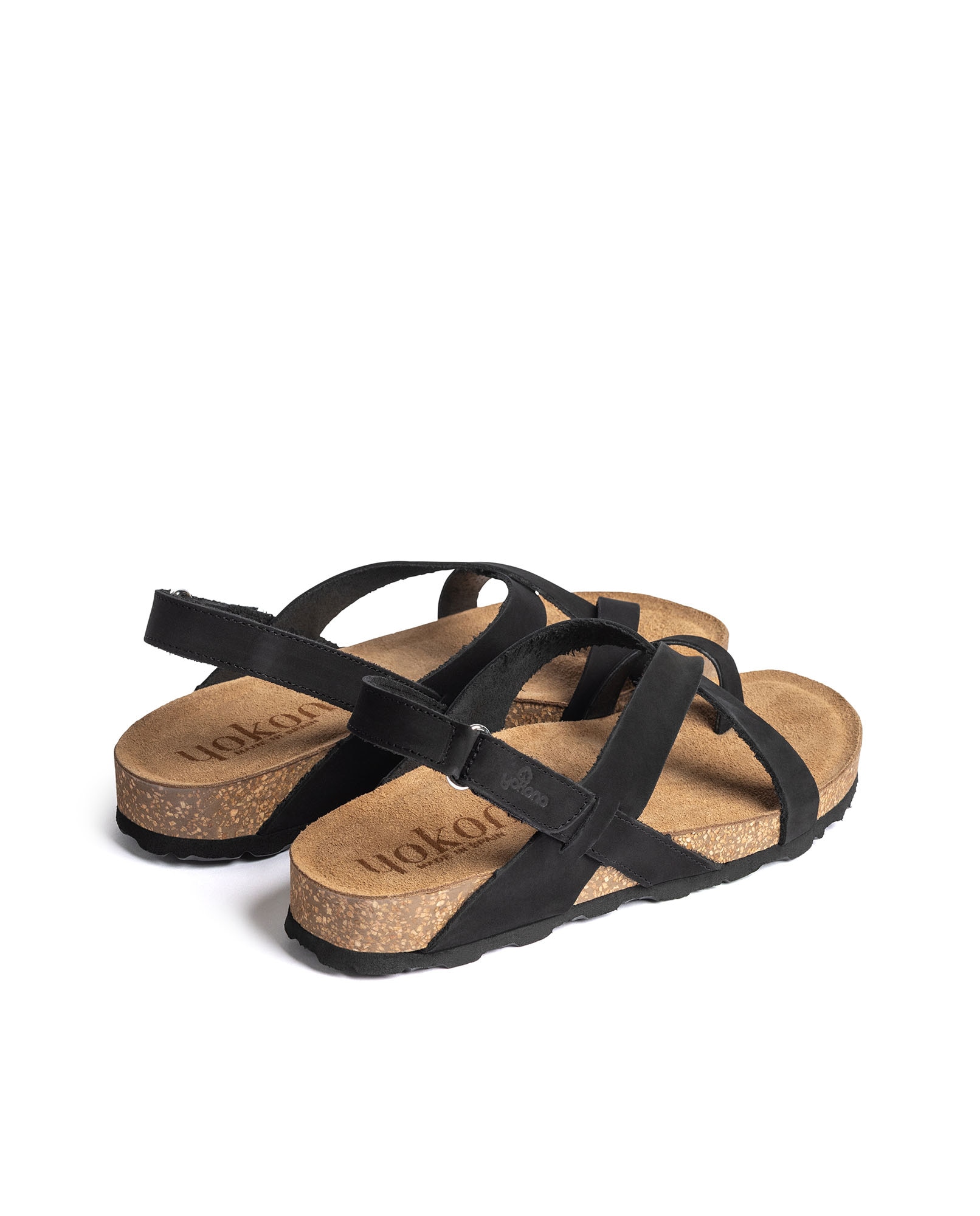 Sandalias planas de mujer de piel - Yokono - Negro Negro-4
