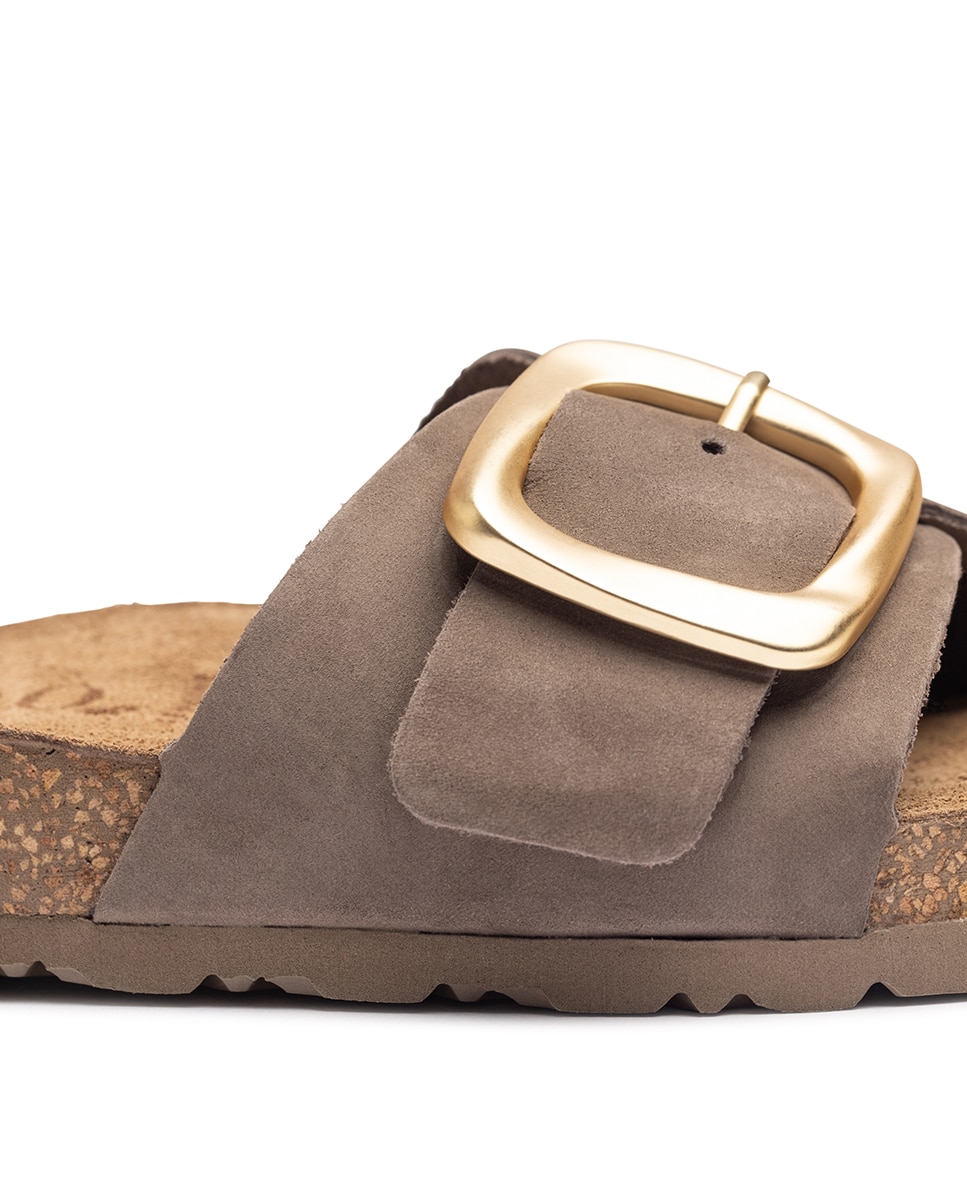 Sandalias planas de mujer de piel - Yokono - Marrón claro Marrón claro-3