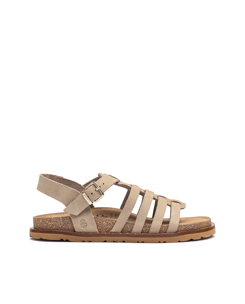 Imagen 1 de Sandalias planas de mujer de piel - Yokono - Beige Beige