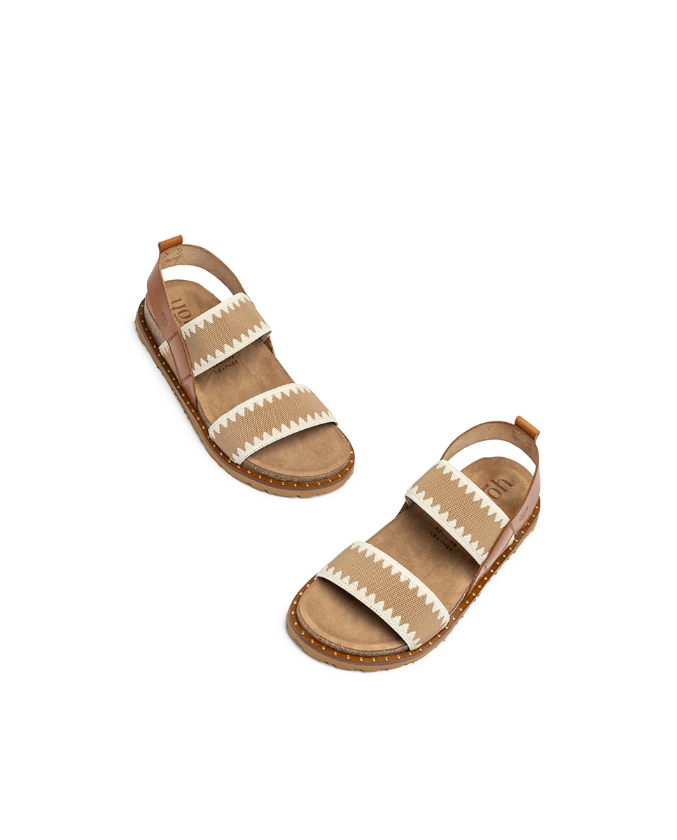 Sandalias planas de mujer de piel - Yokono - Marrón / Blanco roto Marrón / Blanco roto-5