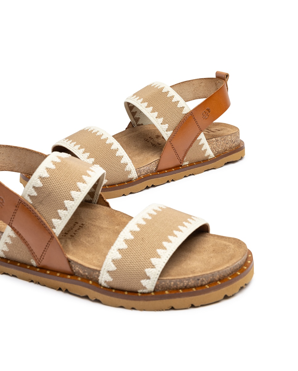 Sandalias planas de mujer de piel - Yokono - Marrón / Blanco roto Marrón / Blanco roto-6