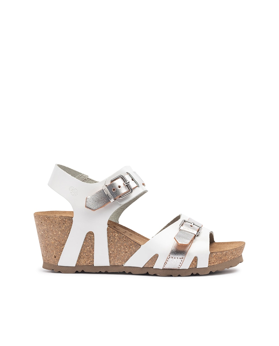 Sandalias de cuña de mujer de piel - Yokono - Blanco Blanco-1