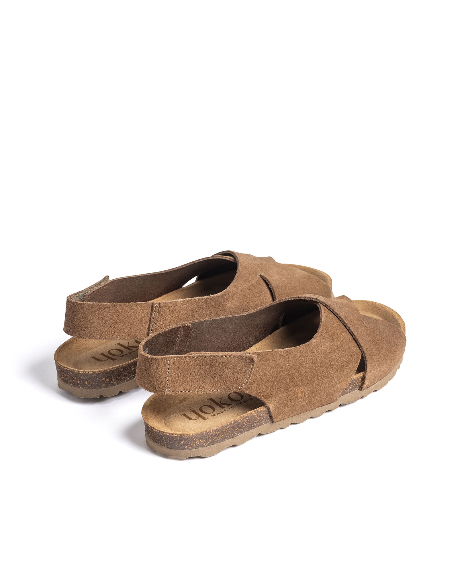 Sandalias planas de mujer de piel - Yokono - Marrón claro Marrón claro-4