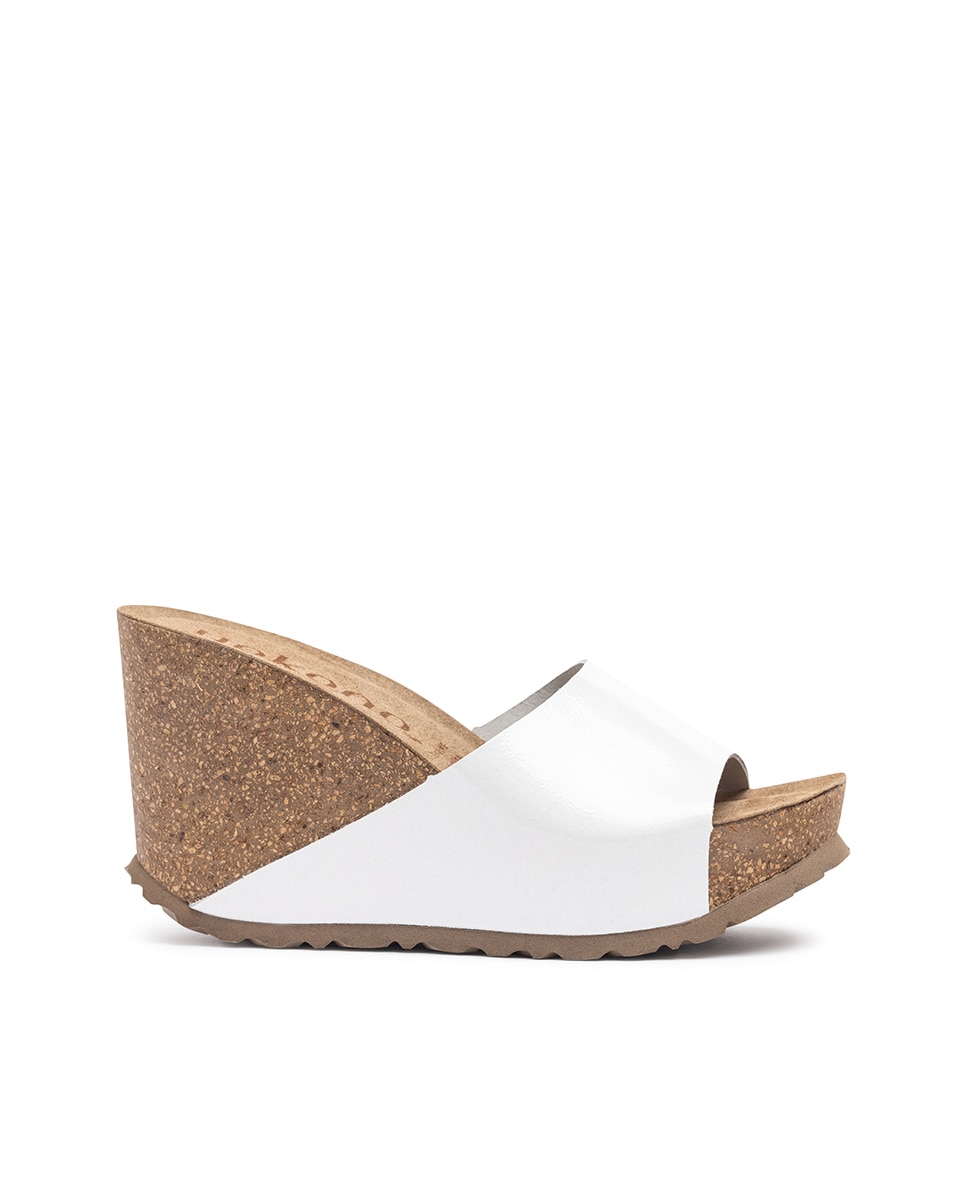 Sandalias de cuña de mujer de piel - Yokono - Blanco Blanco-1