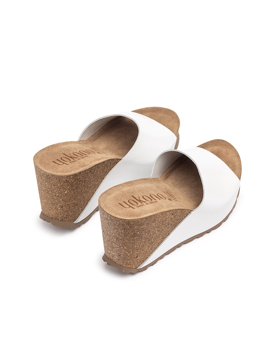 Sandalias de cuña de mujer de piel - Yokono - Blanco Blanco-4