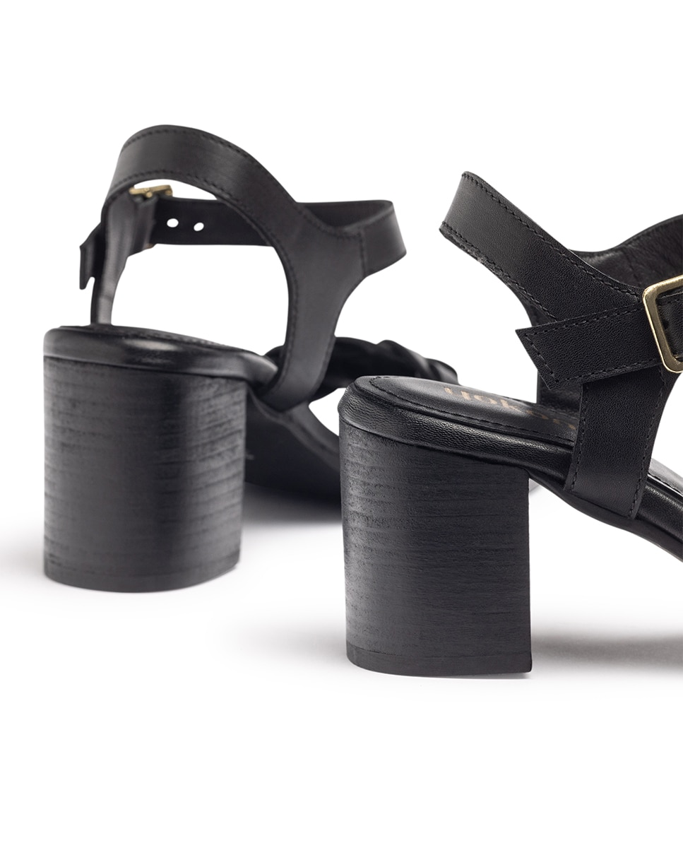 Sandalias de tacón de mujer de piel - Yokono - Negro Negro-3