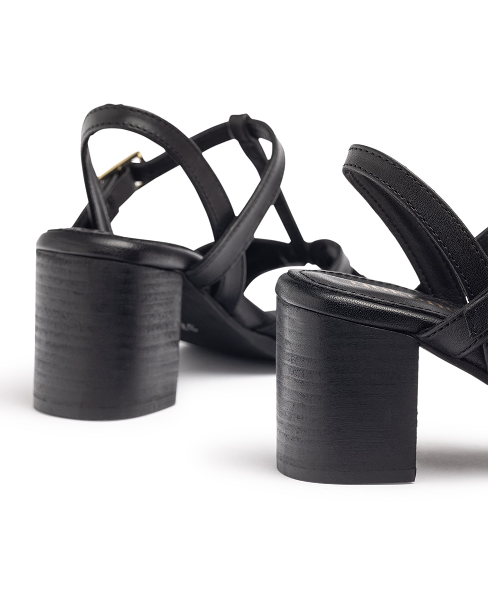Sandalias de tacón de mujer de piel - Yokono - Negro Negro-2