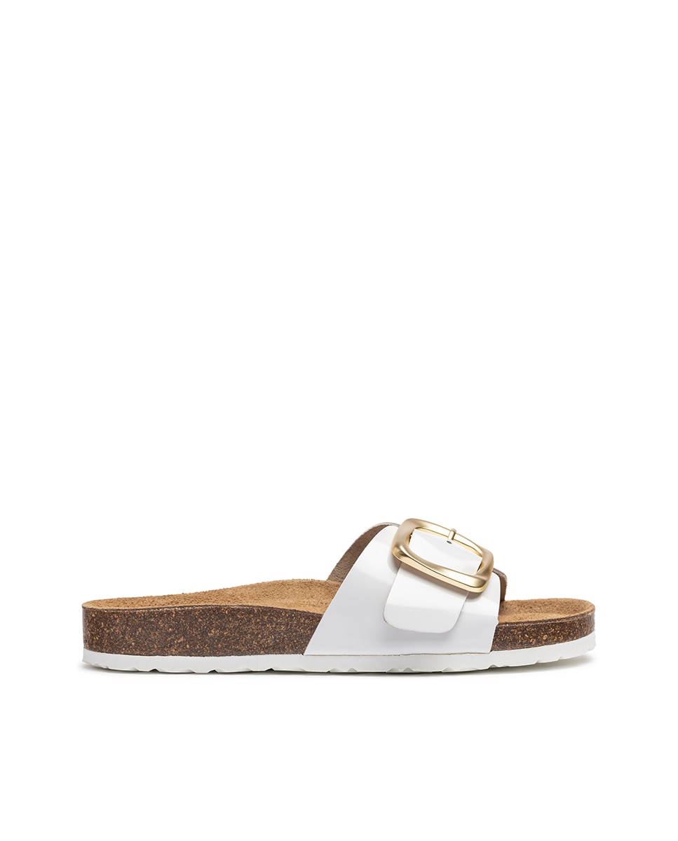 Sandalias planas de mujer de piel - Yokono - Blanco Blanco-1