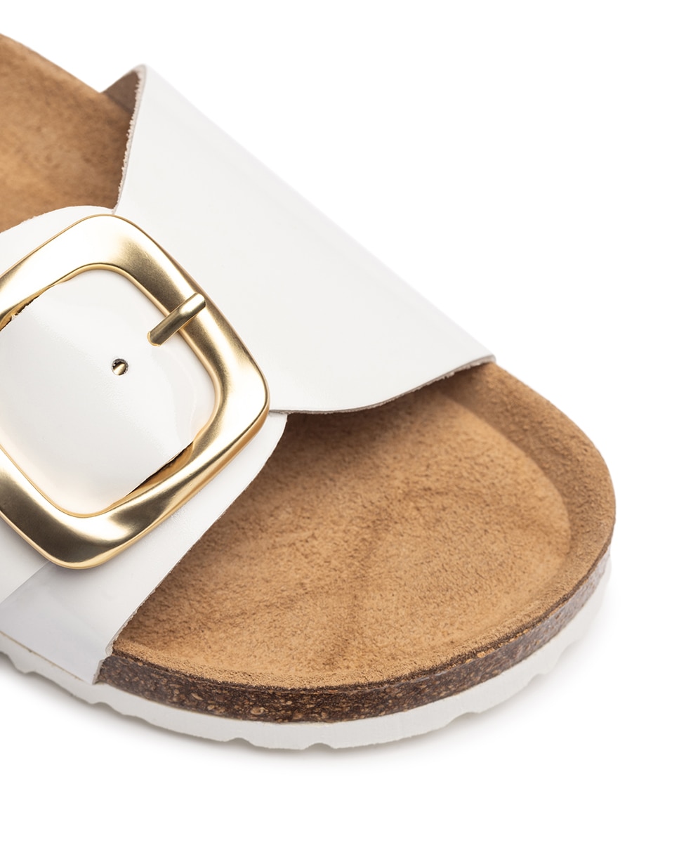 Sandalias planas de mujer de piel - Yokono - Blanco Blanco-2