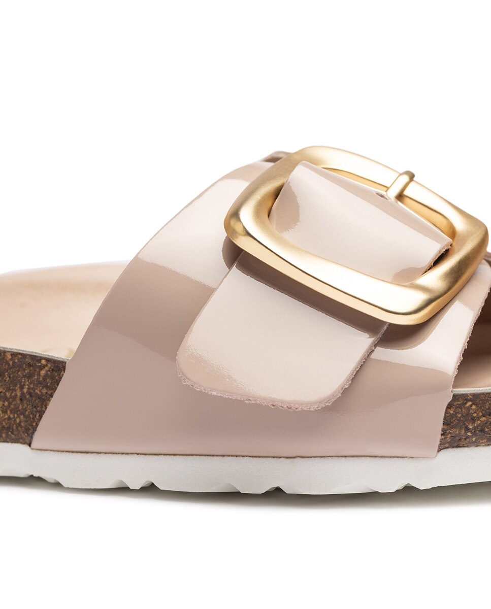 Sandalias planas de mujer de piel - Yokono - Beige Beige-5