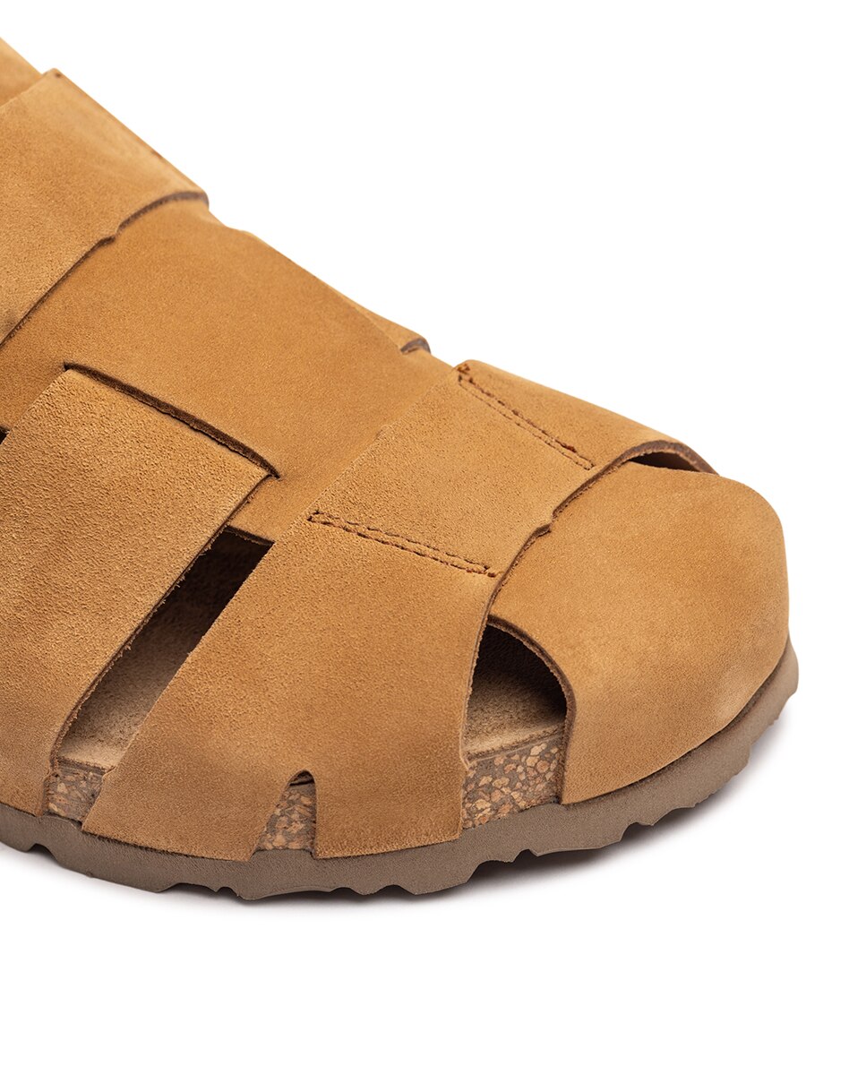 Sandalias planas de mujer de piel - Yokono - Marrón claro Marrón claro-3