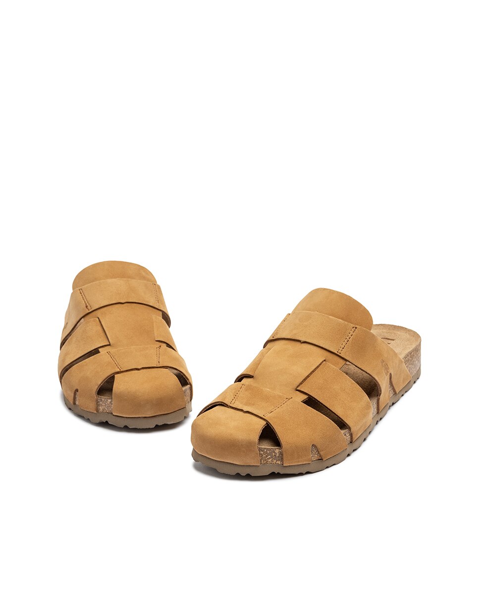 Sandalias planas de mujer de piel - Yokono - Marrón claro Marrón claro-6