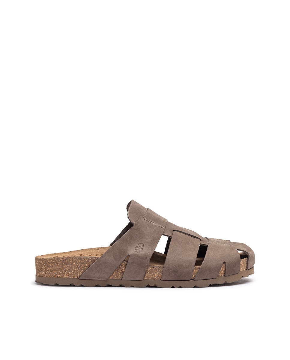 Sandalias planas de mujer de piel - Yokono - Marrón piedra Marrón piedra-1