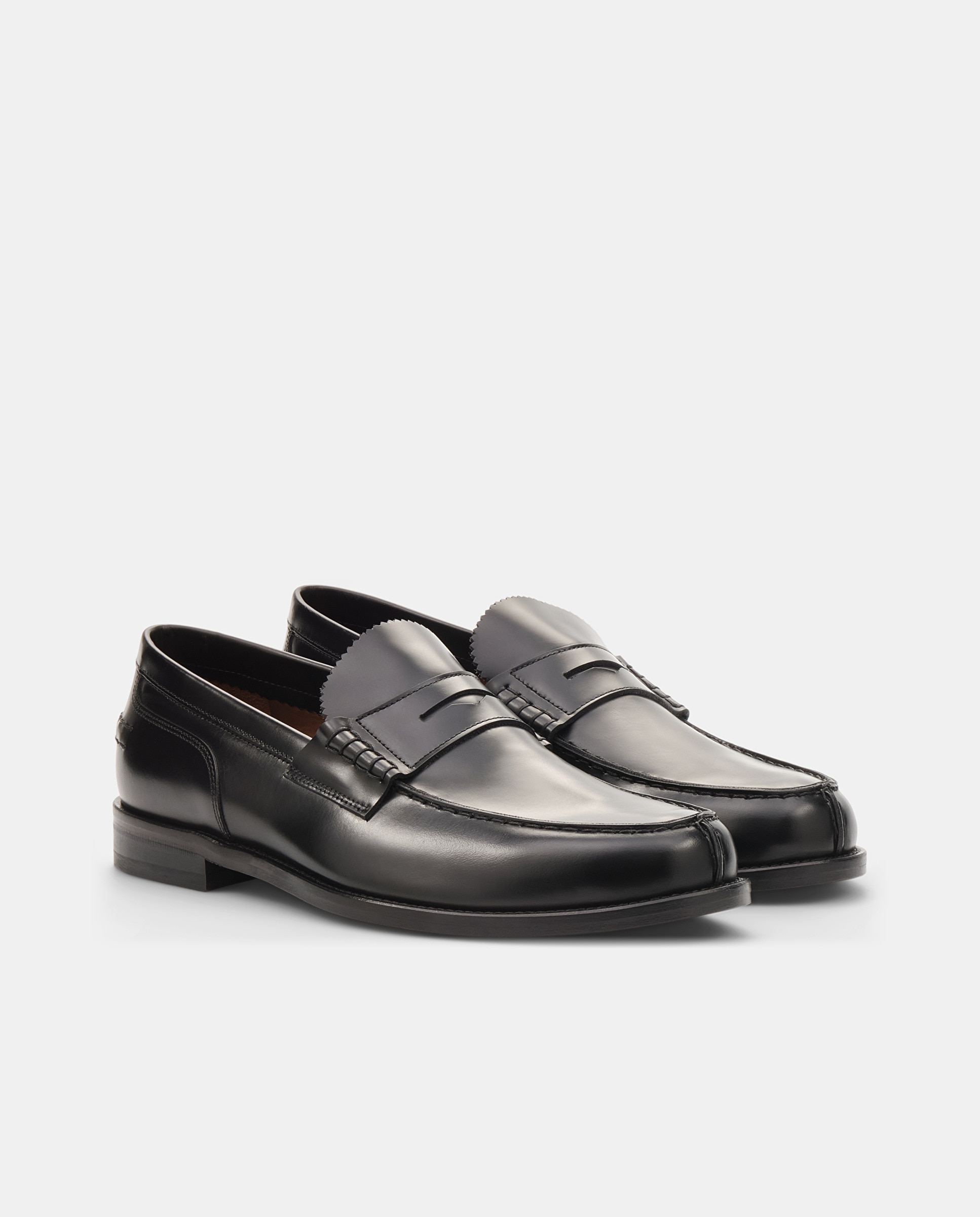Mocasines de hombre en piel con acabado brillante y adorno de antifaz - Lottusse - Negro Negro-3