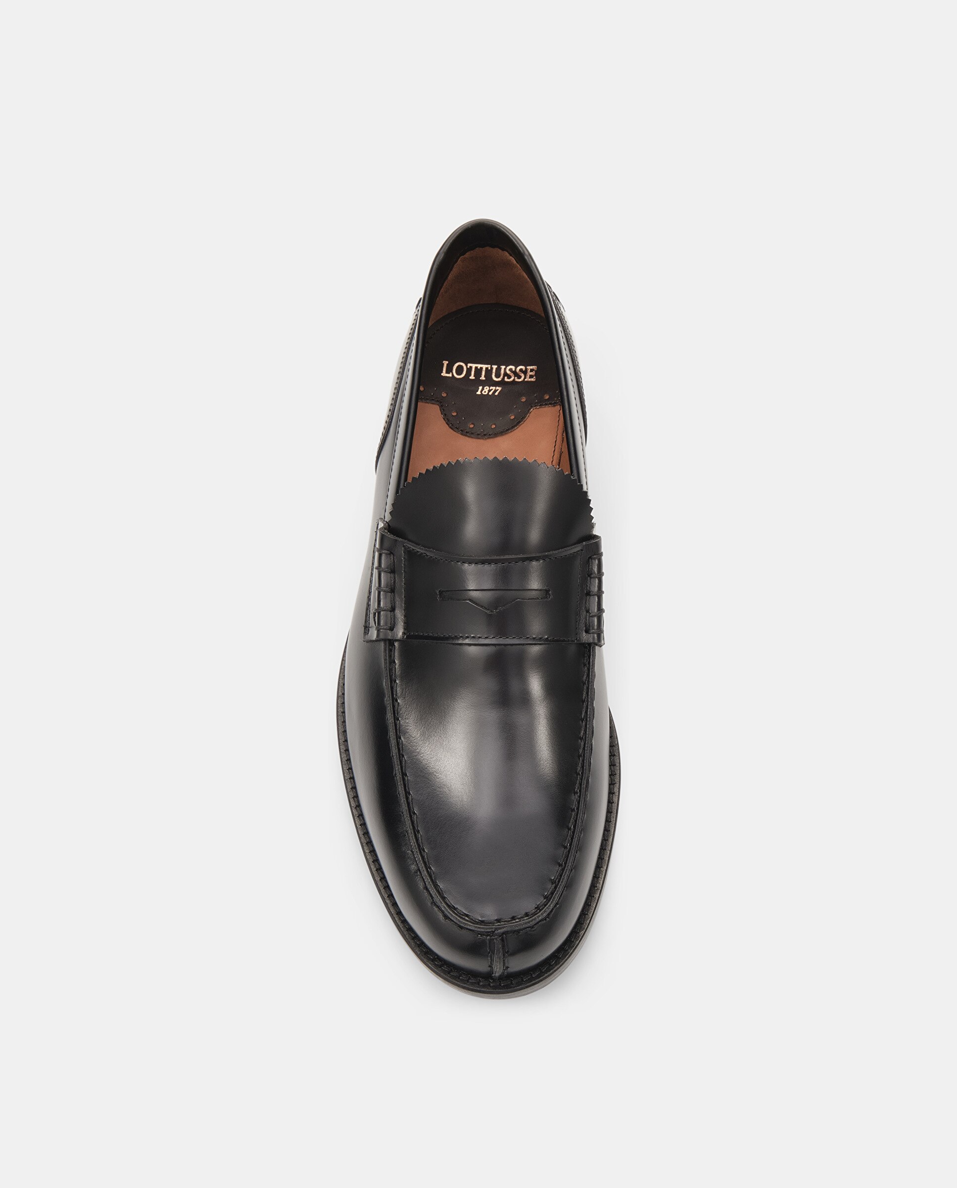 Mocasines de hombre en piel con acabado brillante y adorno de antifaz - Lottusse - Negro Negro-6