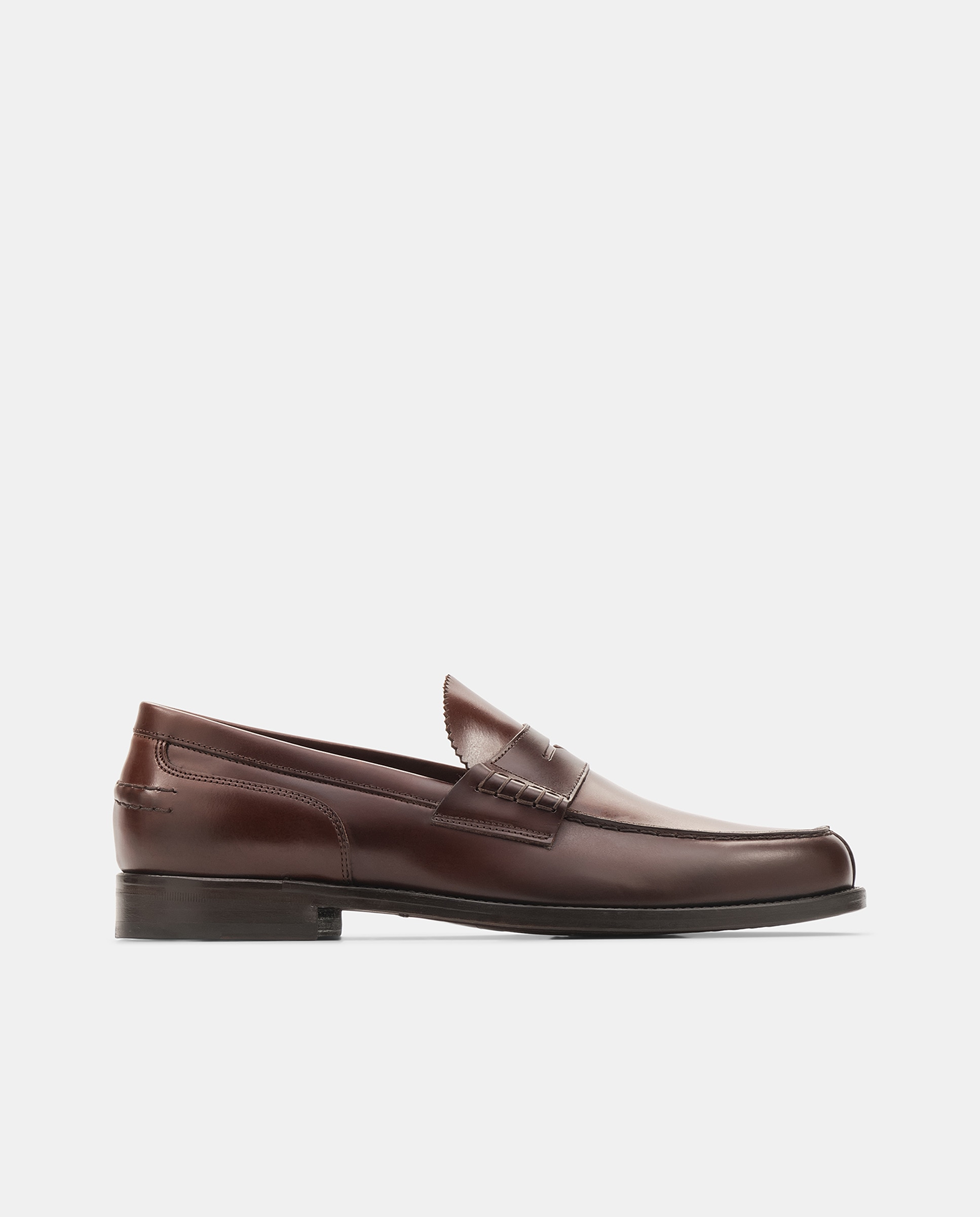 Mocasines de hombre en piel con acabado brillante y adorno de antifaz - Lottusse - Marrón Marrón-1