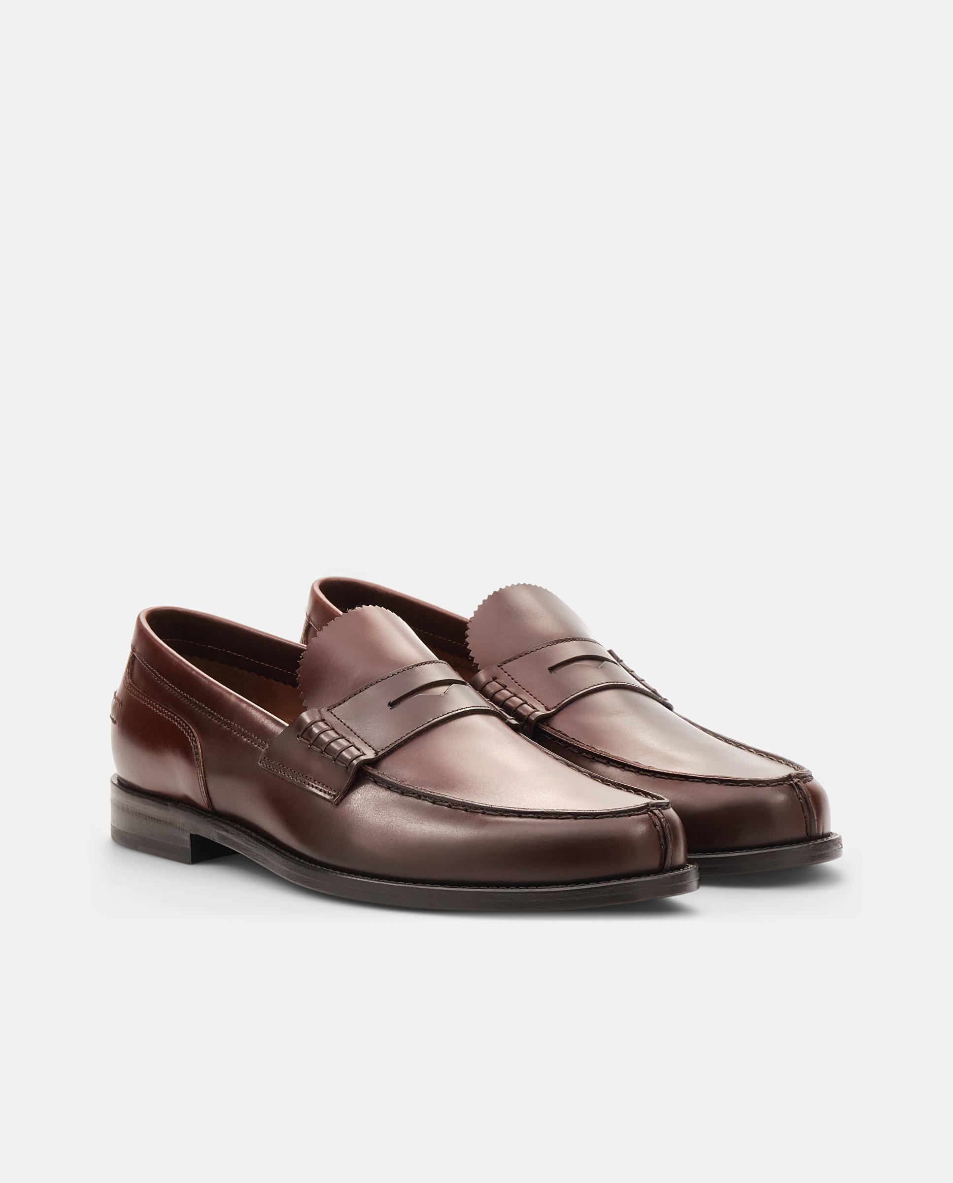 Mocasines de hombre en piel con acabado brillante y adorno de antifaz - Lottusse - Marrón Marrón-3