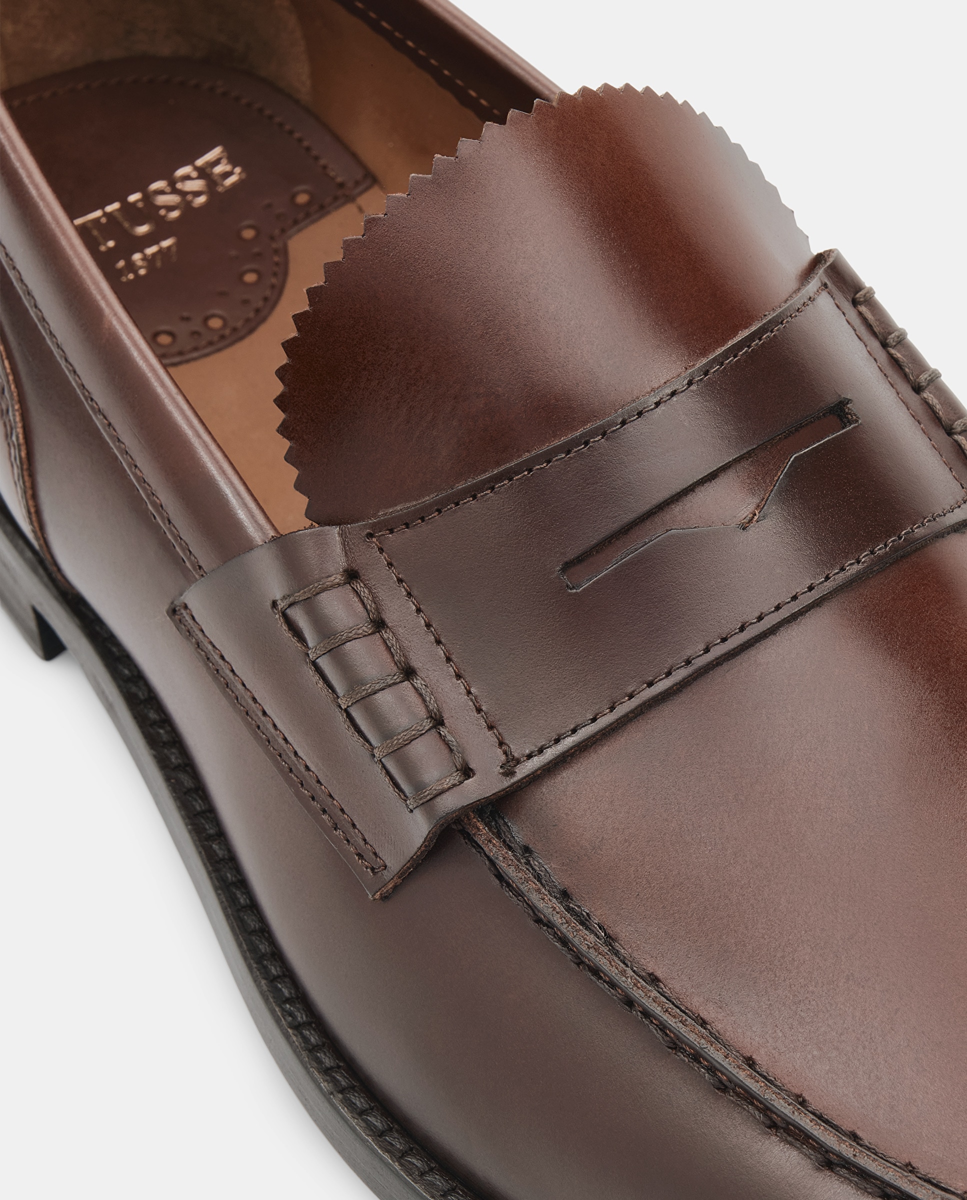 Mocasines de hombre en piel con acabado brillante y adorno de antifaz - Lottusse - Marrón Marrón-4